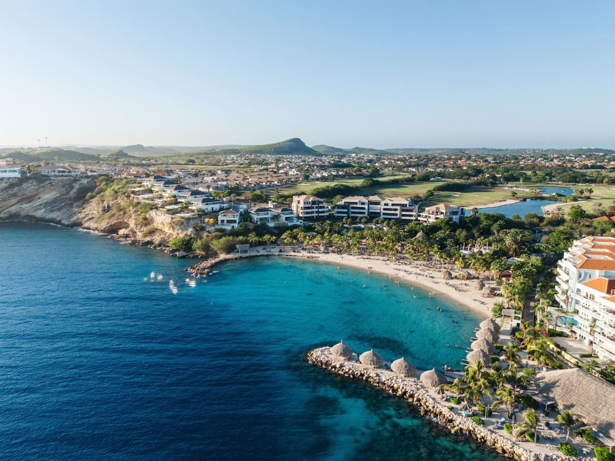 Blue Bay beadh and left your villa